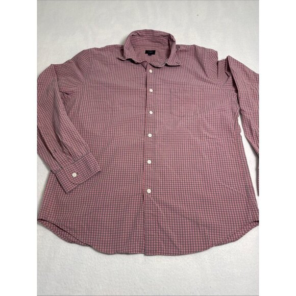 J.Crew Shirt Mens Large Pink Gray Check Long Sleeve Button Down - Picture 2 of 9